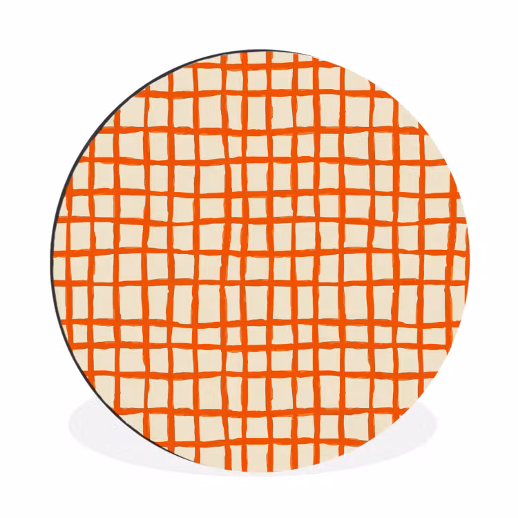 Wandcirkel - Aluminium - Patroon - Lijnen - Oranje — 1