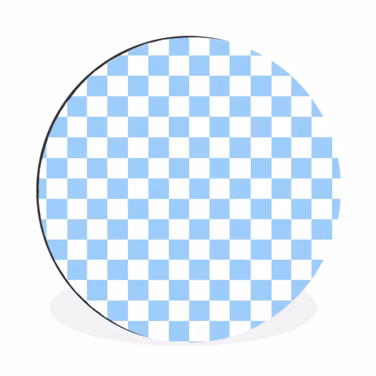 Wandcirkel - Aluminium - Schaakbord - Klassiek - Blauw — 1