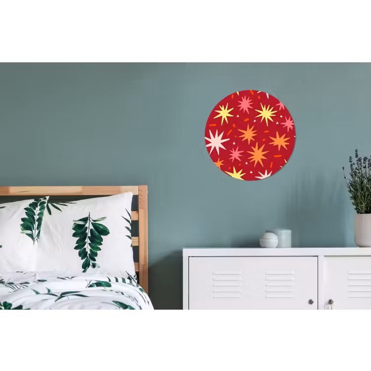 Wandcirkel - Aluminium - Sterren - Speels - Rood — 4