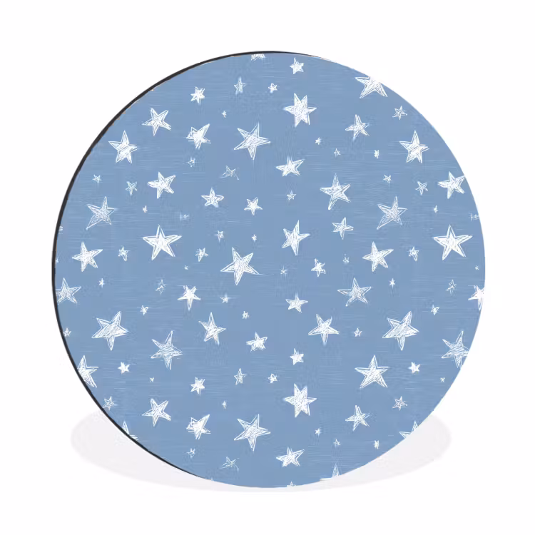 Wandcirkel - Aluminium - Sterretjes - Patroon - Blauw — 1