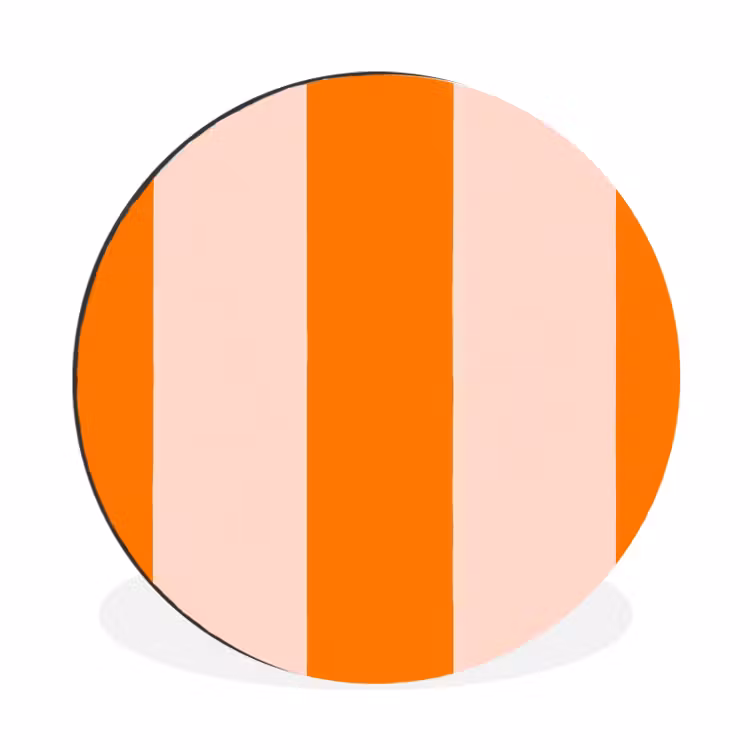 Wandcirkel - Aluminium - Strepen - Modern - Oranje — 1