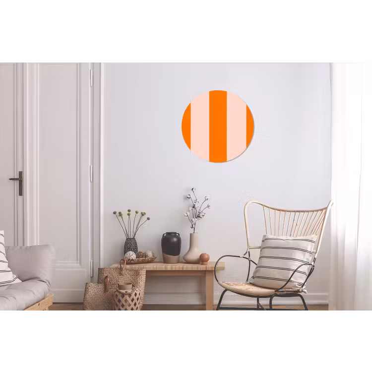 Wandcirkel - Aluminium - Strepen - Modern - Oranje — 2