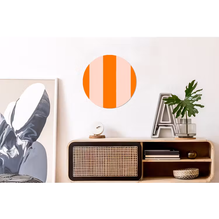 Wandcirkel - Aluminium - Strepen - Modern - Oranje — 3