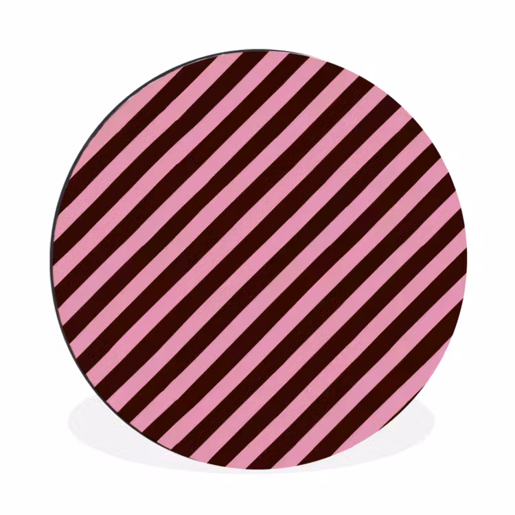Wandcirkel - Aluminium - Strepen - Roze - Bruin — 1