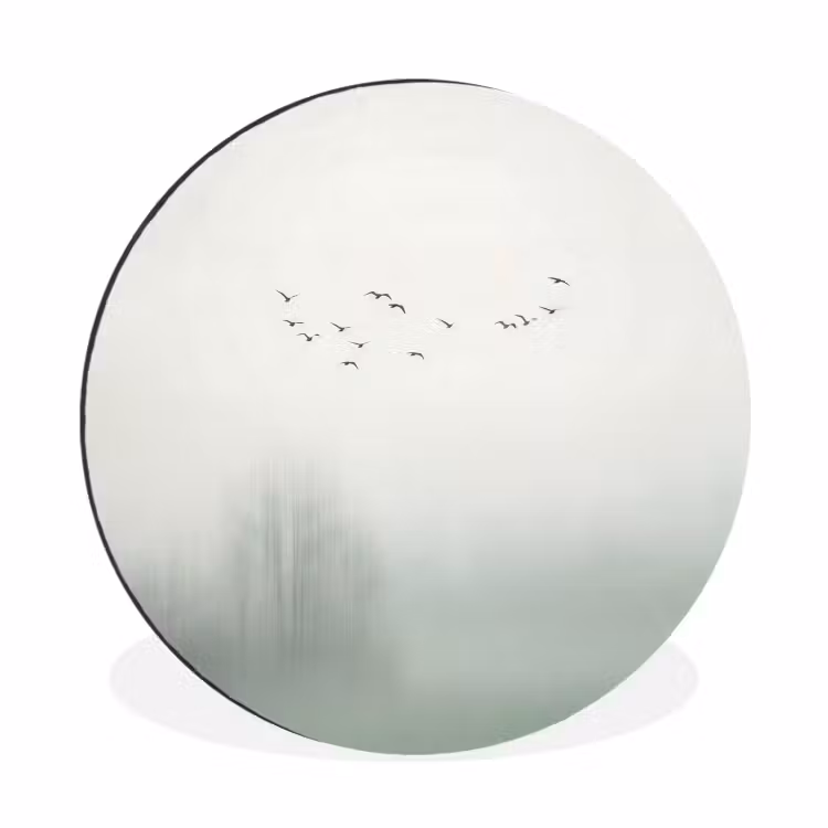 Wandcirkel - Aluminium - Vogel - Vlucht - Natuur - Minimalistisch — 1