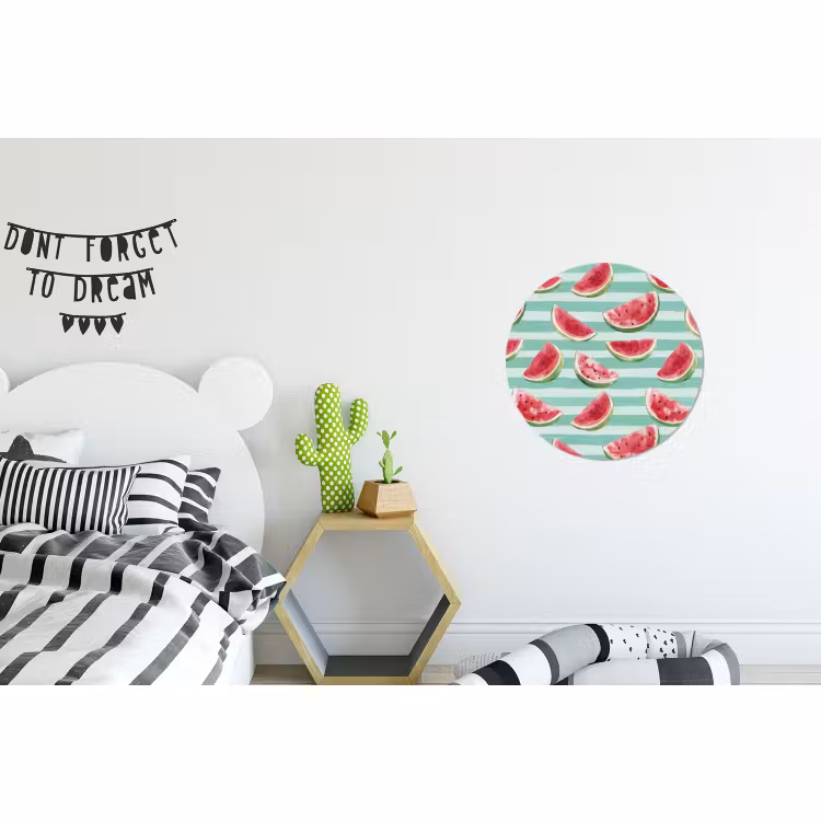 Wandcirkel - Aluminium - Watermeloen - Strepen - Groen — 5