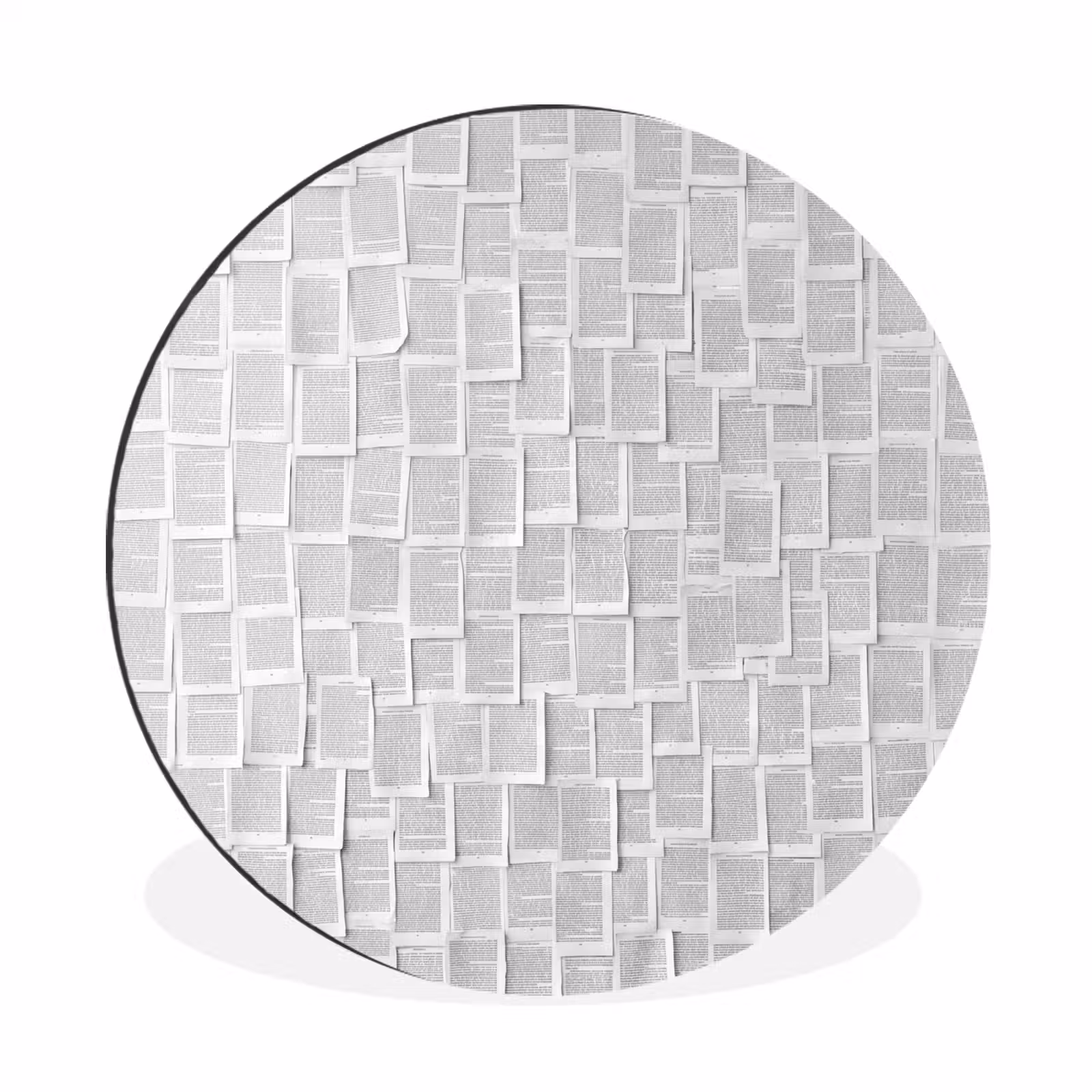 Wandcirkel - Aluminium - Papier - Overlappend - Textuur - Modern - Wit — 1