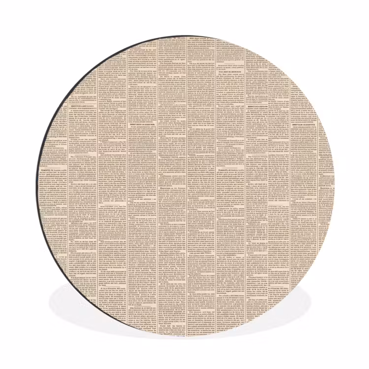 Wandcirkel - Aluminium - Krant - Nieuws - Historisch - Vintage - Beige — 1