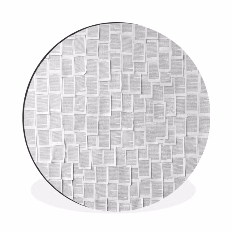 Wandcirkel - Aluminium - Papier - Overlappend - Textuur - Modern - Wit — 1