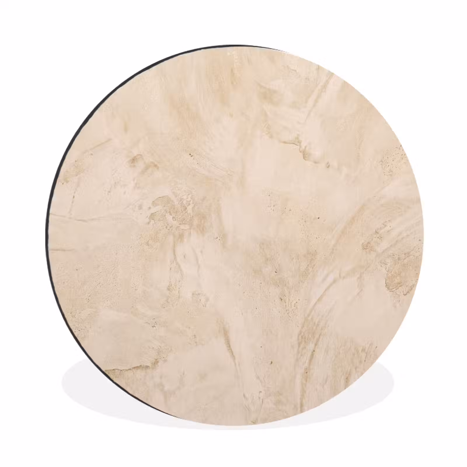 Wandcirkel - Aluminium - Textuur - Patroon - Abstract - Modern - Beige — 1