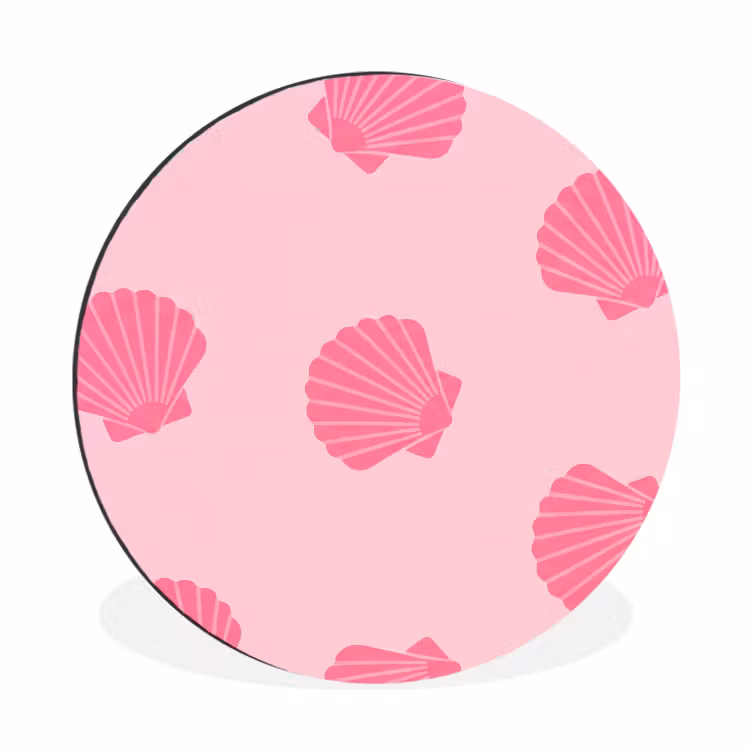Wandcirkel - Aluminium - Schelp - Patroon - Zee - Modern - Roze — 1