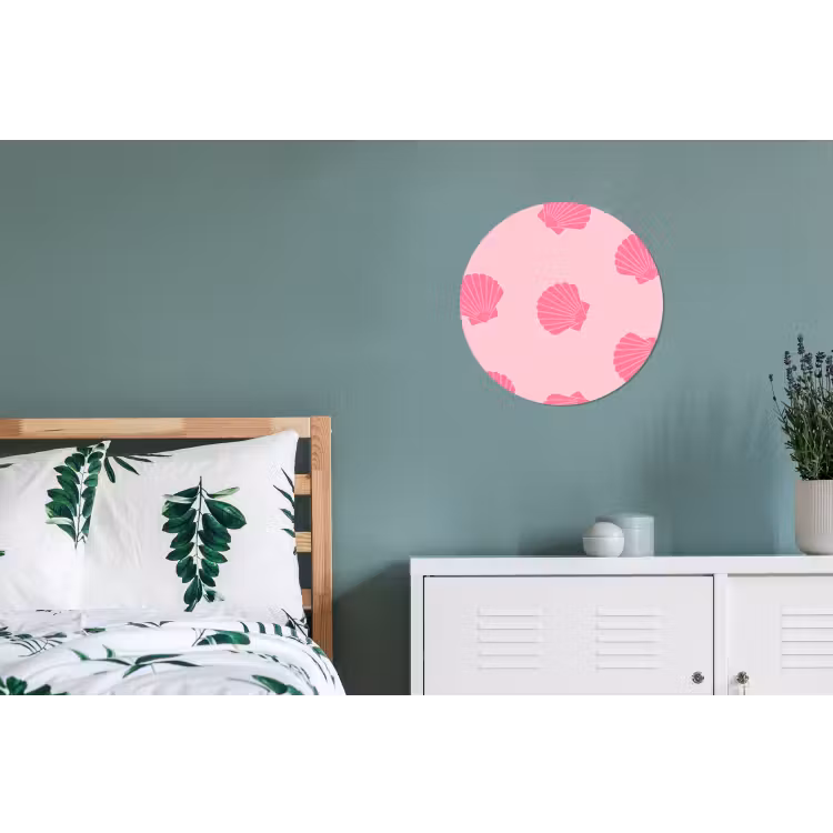 Wandcirkel - Aluminium - Schelp - Patroon - Zee - Modern - Roze — 4