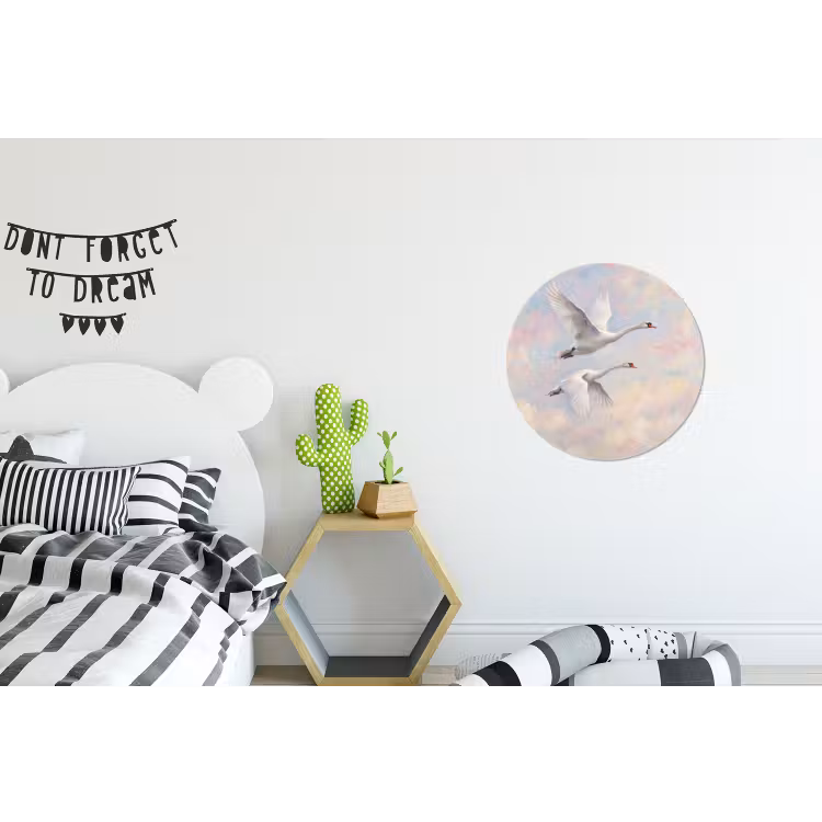 Wandcirkel - Aluminium - Vogel - Vliegend - Lucht - Modern - Pastel — 5