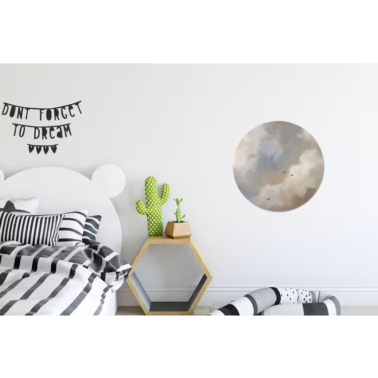 Wandcirkel - Aluminium - Vogel - Wolken - Natuur - Modern - Grijs — 5