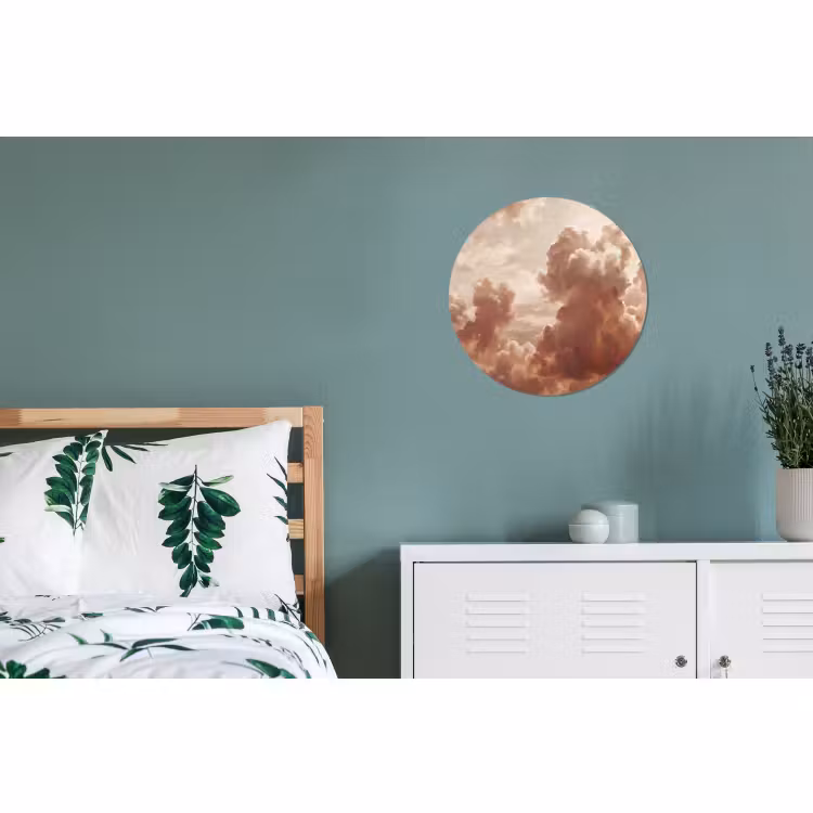 Wandcirkel - Aluminium - Wolken - Lucht - Natuur - Modern - Bruin — 4