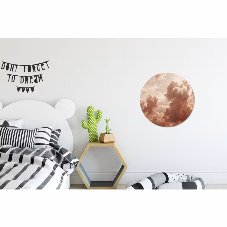 Wandcirkel - Aluminium - Wolken - Lucht - Natuur - Modern - Bruin — 5