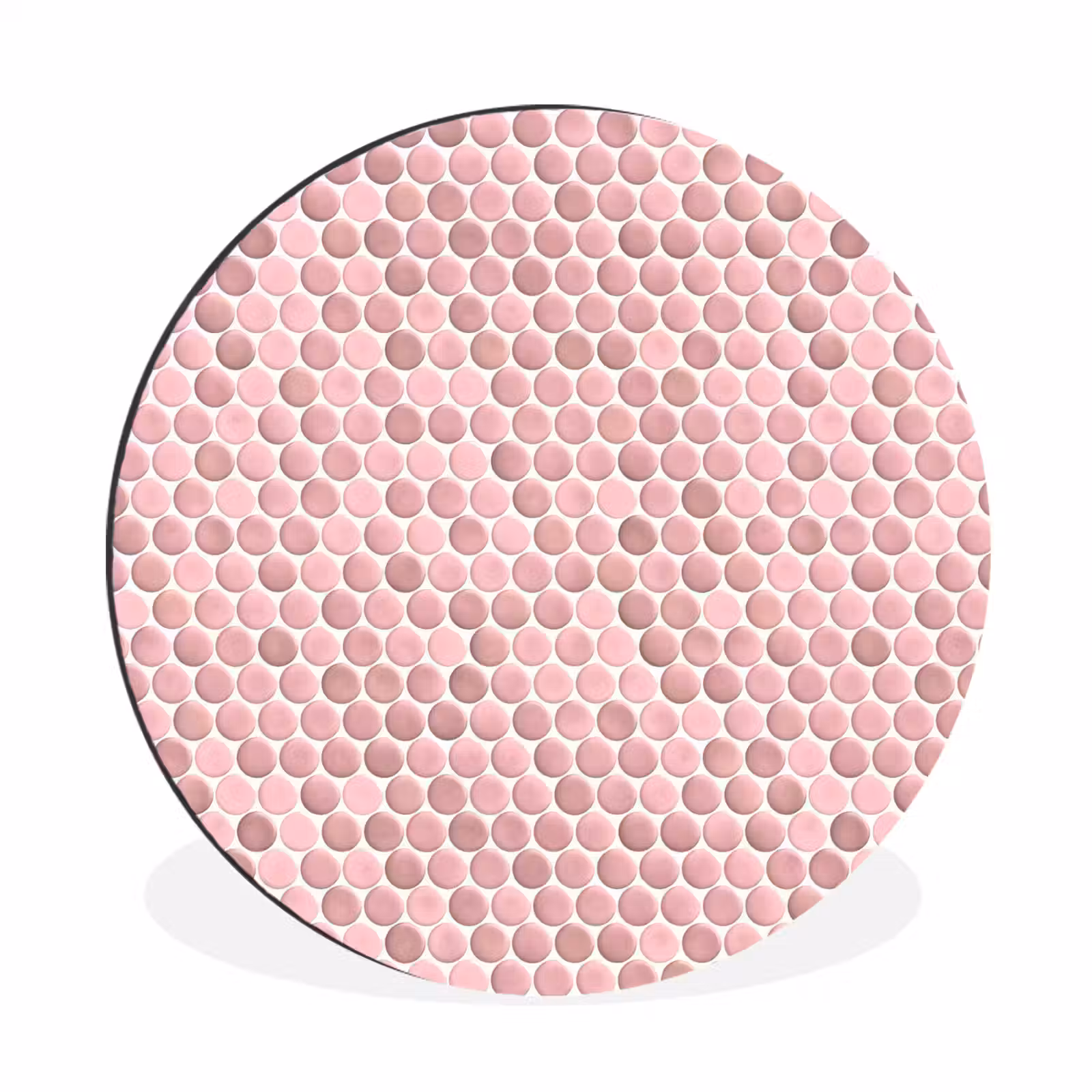 Wandcirkel - Aluminium - Penny - Mozaïek - Lichtroze — 1
