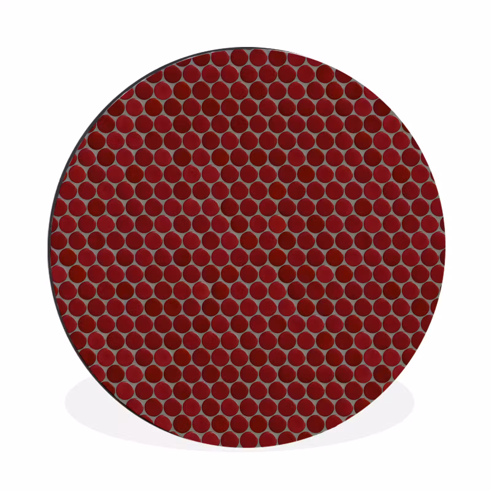 Wandcirkel - Aluminium - Penny - Mozaïek - Rond - Rood — 1