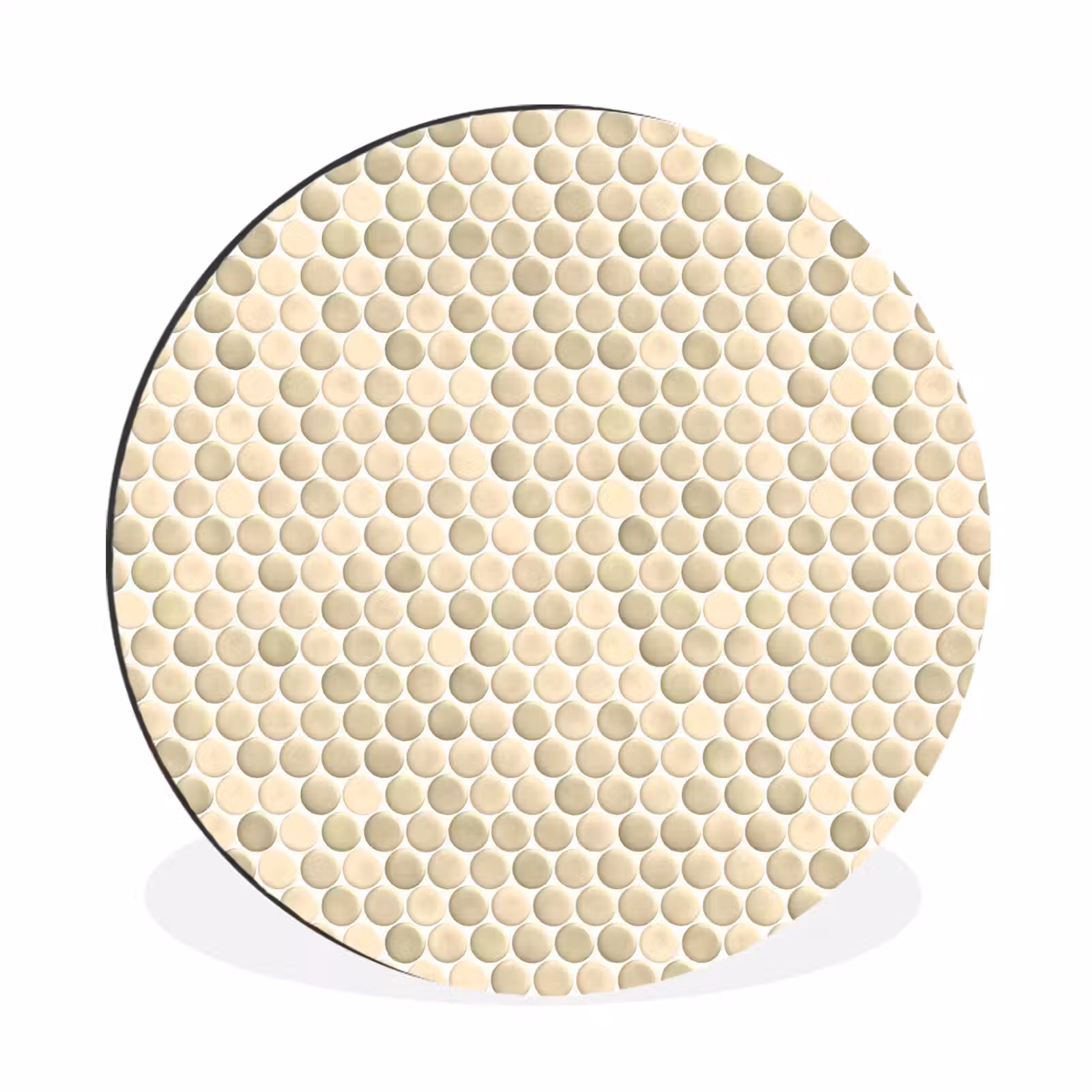 Wandcirkel - Aluminium - Penny - Mozaïek - Zand — 1