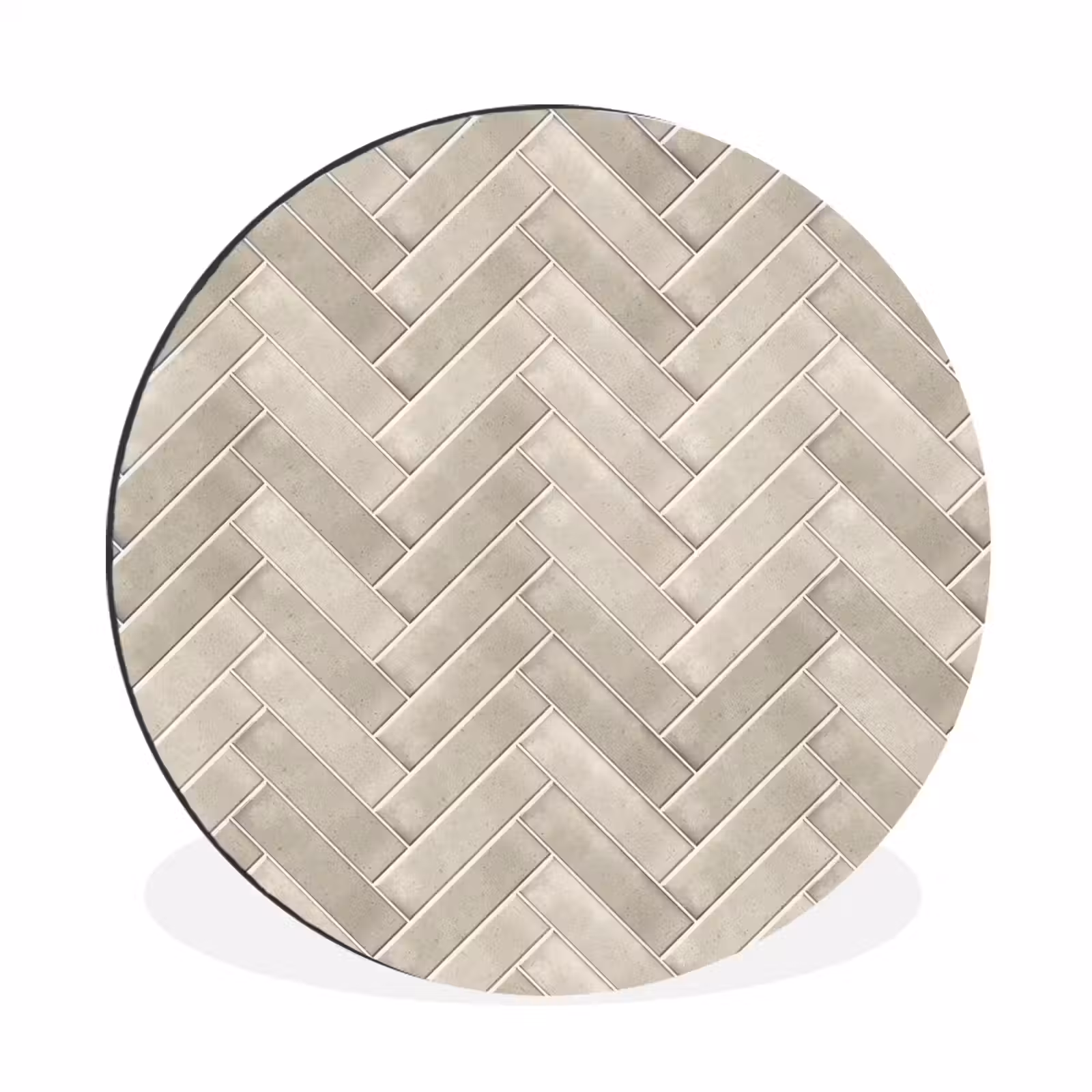 Wandcirkel - Aluminium - Visgraat - Wandtegel - Beige — 1