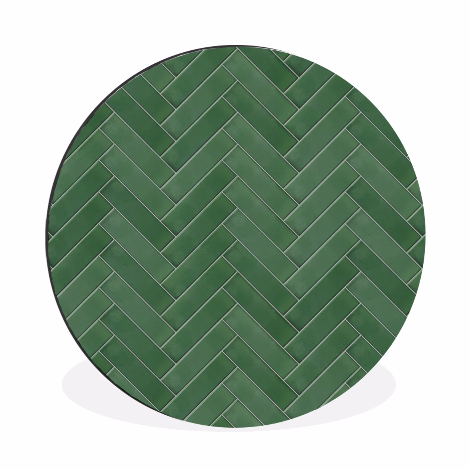 Wandcirkel - Aluminium - Visgraat - Wandtegel - Bosgroen — 1