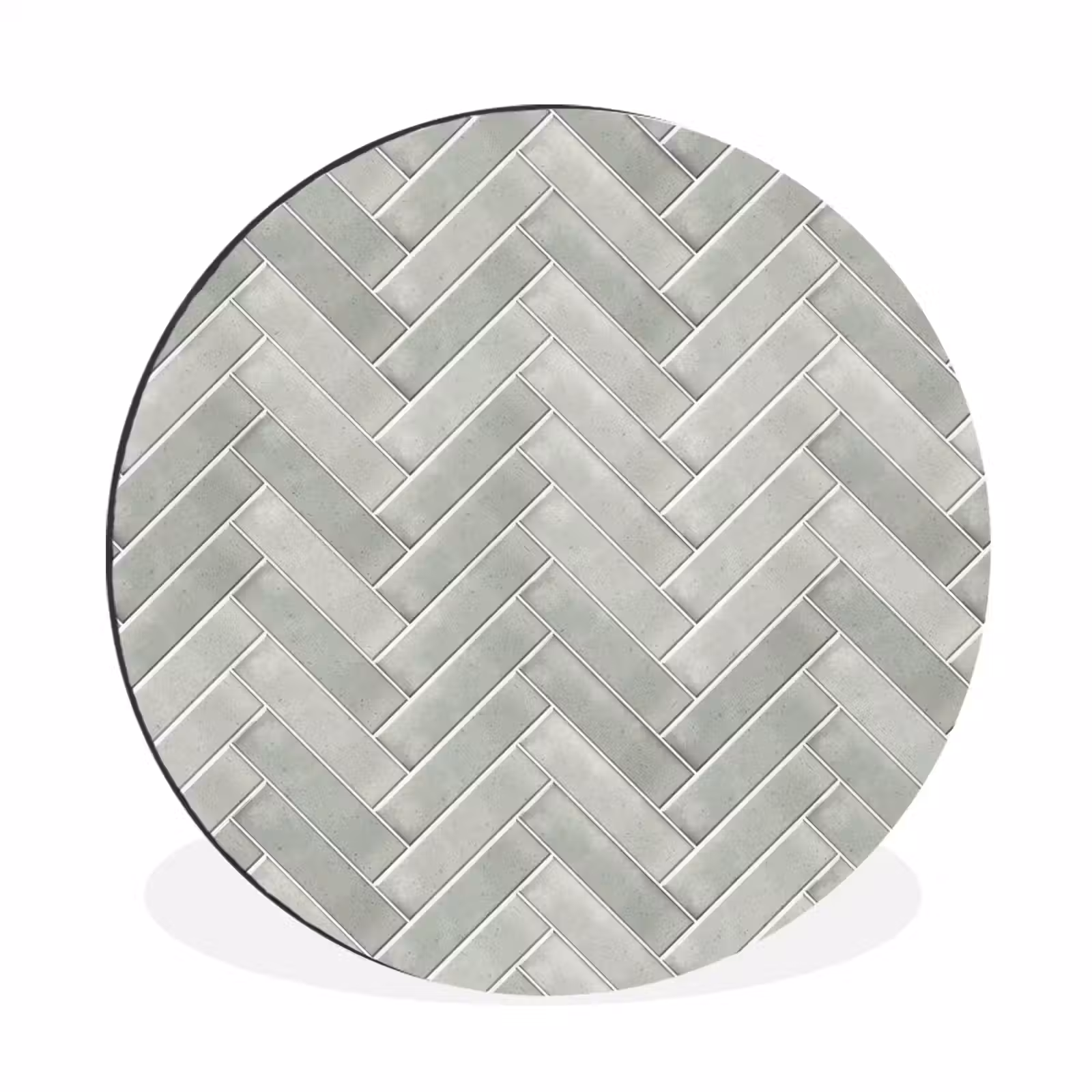 Wandcirkel - Aluminium - Visgraat - Wandtegel - Grijs — 1