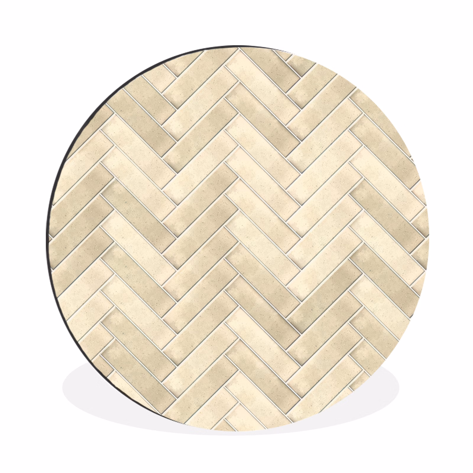 Wandcirkel - Aluminium - Visgraat - Wandtegel - Licht Beige — 1