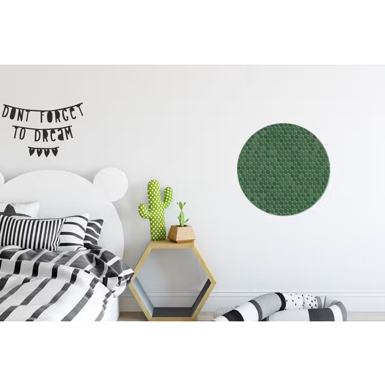 Wandcirkel - Aluminium - Penny - Mozaïek - Bosgroen - Green — 5