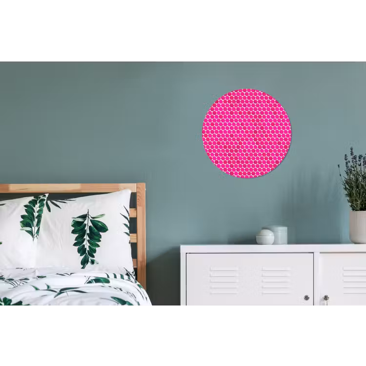 Wandcirkel - Aluminium - Penny - Mozaïek - Felroze — 4