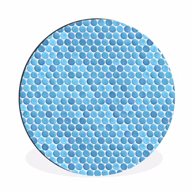 Wandcirkel - Aluminium - Penny - Mozaïek - Lichtblauw — 1