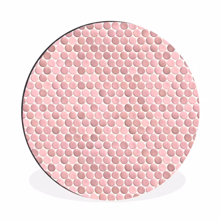 Wandcirkel - Aluminium - Penny - Mozaïek - Lichtroze — 1