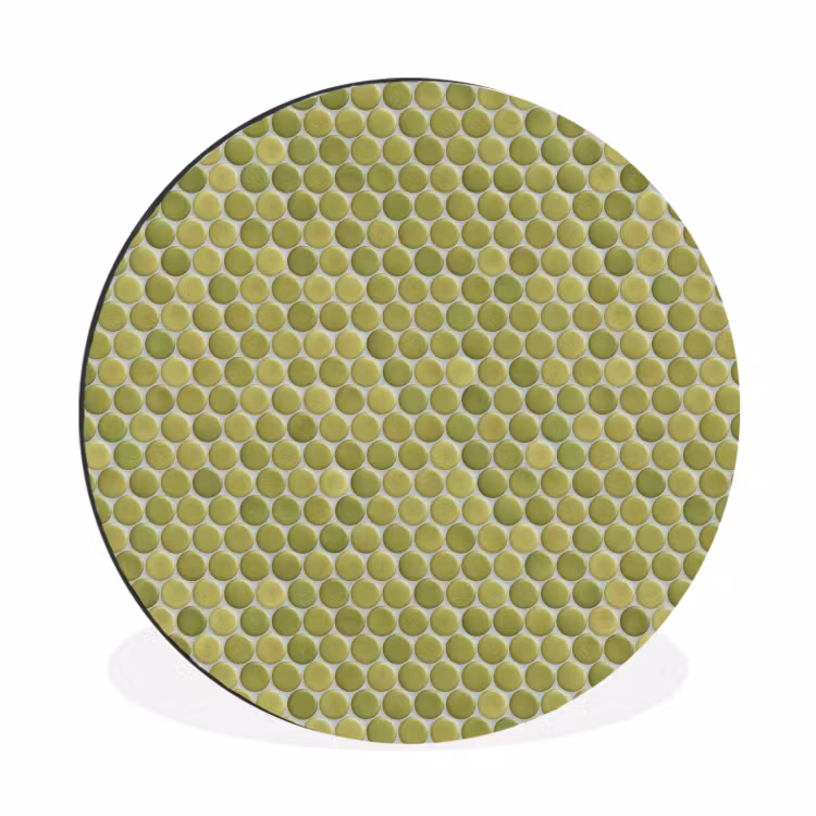 Wandcirkel - Aluminium - Penny - Mozaïek - Olijfgroen — 1