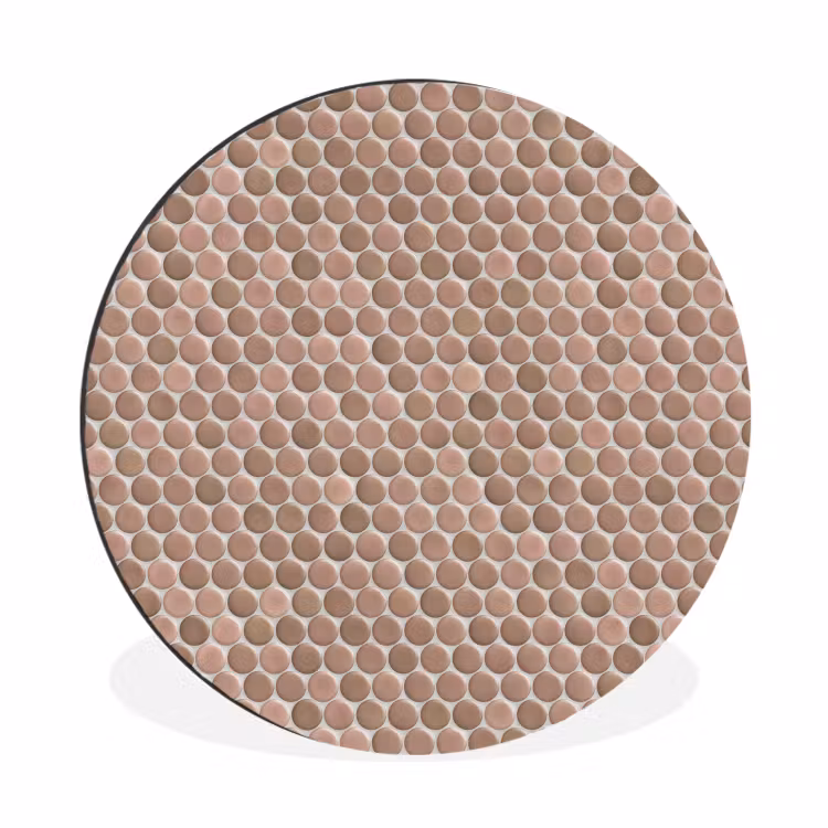 Wandcirkel - Aluminium - Penny - Mozaïek - Oudroze - Terracotta — 1