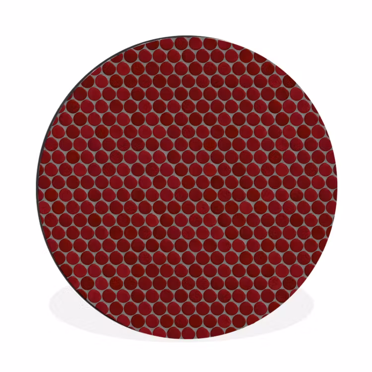 Wandcirkel - Aluminium - Penny - Mozaïek - Rond - Rood — 1