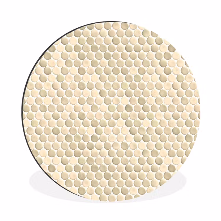 Wandcirkel - Aluminium - Penny - Mozaïek - Zand — 1