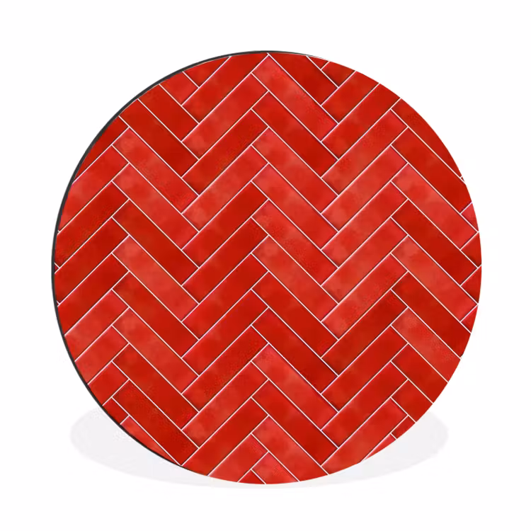Wandcirkel - Aluminium - Visgraat - Tegel - Rood — 1