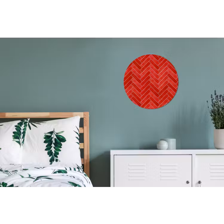 Wandcirkel - Aluminium - Visgraat - Tegel - Rood — 4