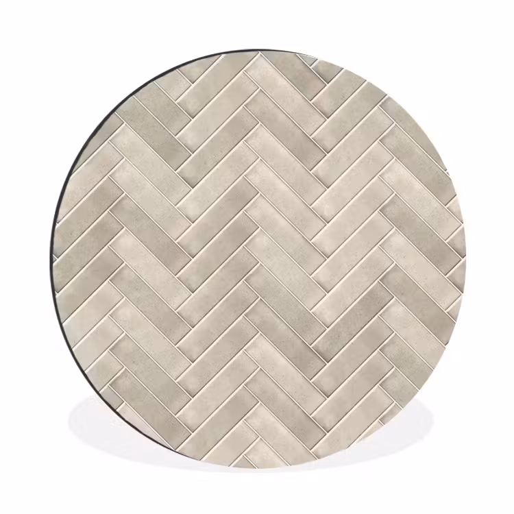 Wandcirkel - Aluminium - Visgraat - Wandtegel - Beige — 1