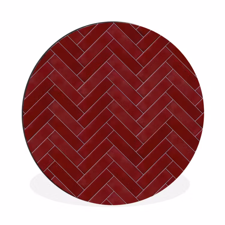 Wandcirkel - Aluminium - Visgraat - Wandtegel - Bordeaux - Rood — 1