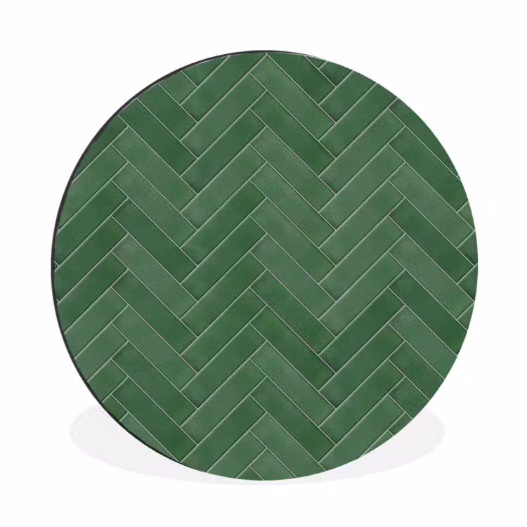 Wandcirkel - Aluminium - Visgraat - Wandtegel - Bosgroen — 1