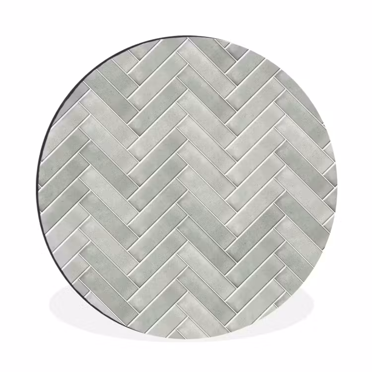 Wandcirkel - Aluminium - Visgraat - Wandtegel - Grijs — 1