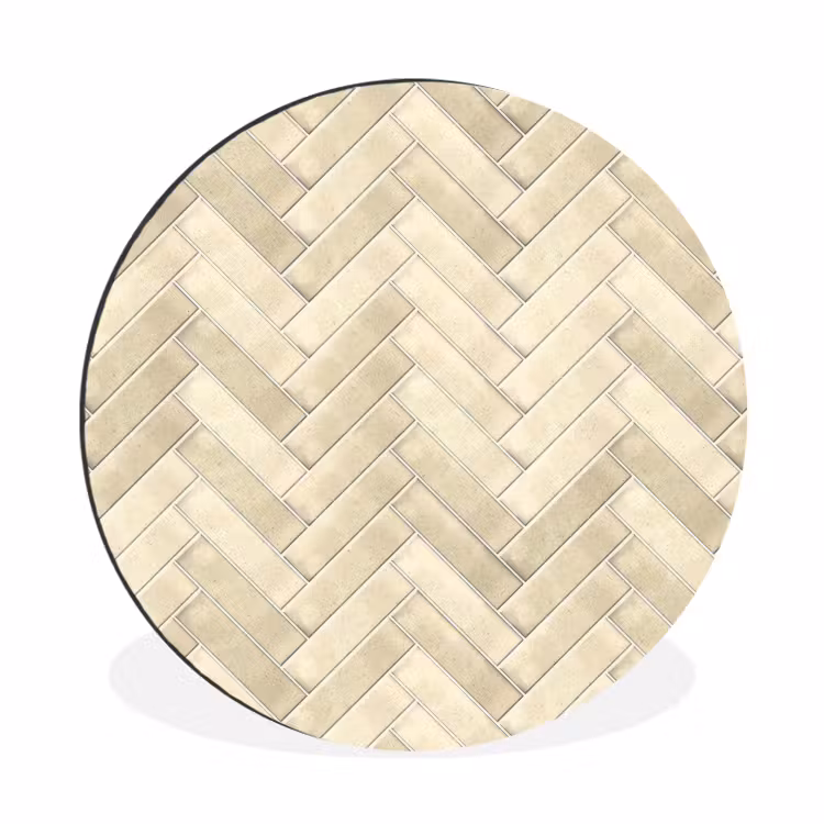 Wandcirkel - Aluminium - Visgraat - Wandtegel - Licht Beige — 1