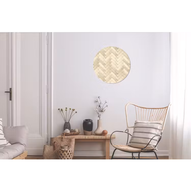 Wandcirkel - Aluminium - Visgraat - Wandtegel - Licht Beige — 2