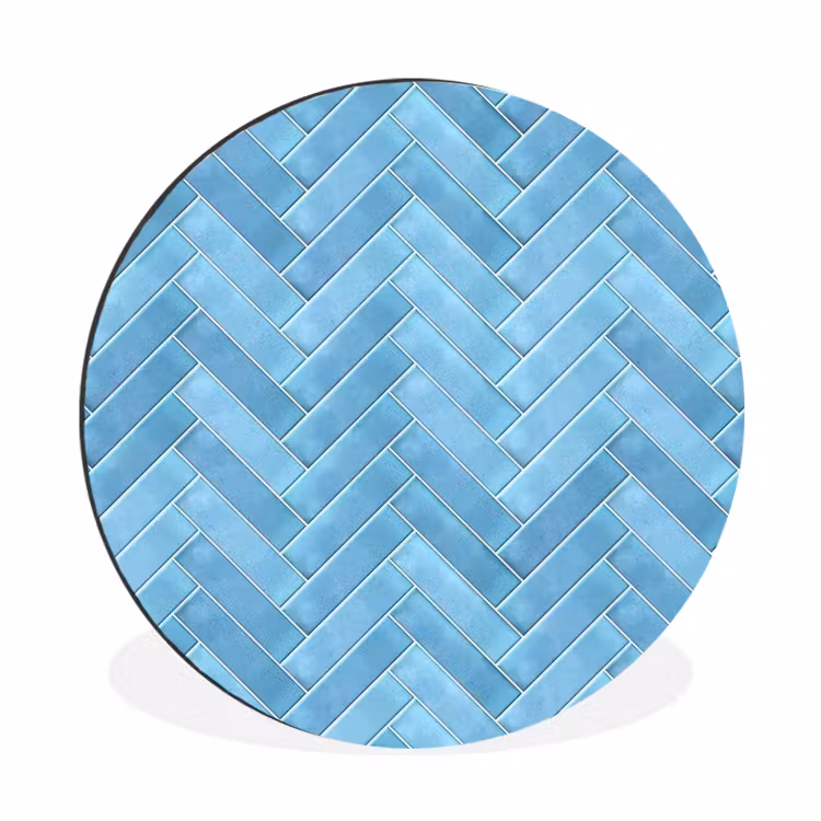 Wandcirkel - Aluminium - Visgraat - Wandtegel - Lichtblauw — 1