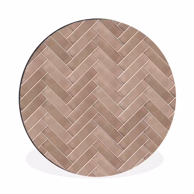 Wandcirkel - Aluminium - Visgraat - Wandtegel - Oudroze - Terracotta — 1
