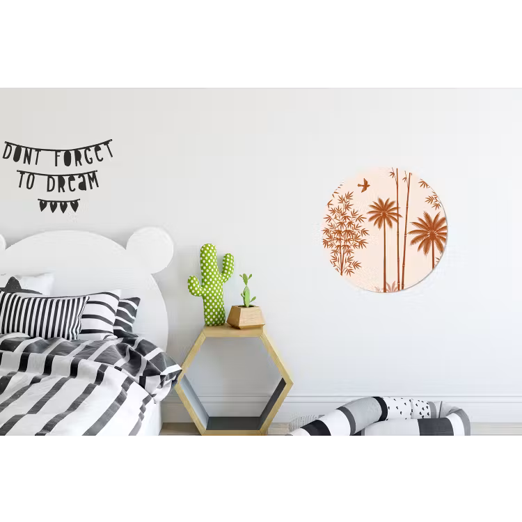 Wandcirkel - Aluminium - Vogel - Boom - Tropisch - Minimalistisch - Bruin — 5
