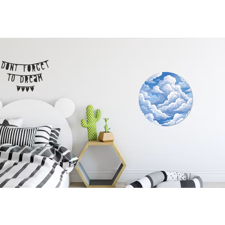 Wandcirkel - Aluminium - Wolken - Hemel - Abstract - Wit — 5
