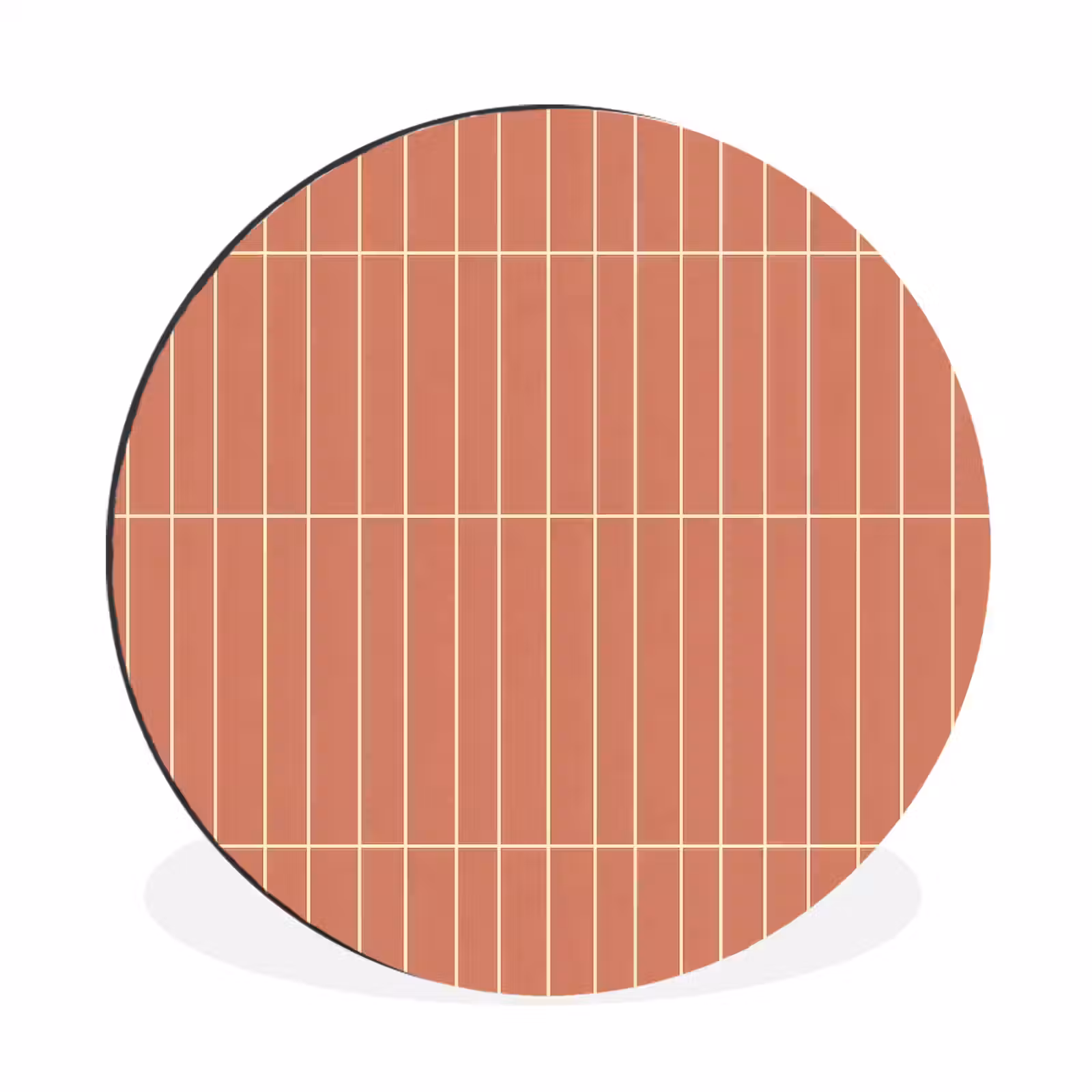 Wandcirkel - Aluminium - Patroon - Tegels - Terracotta — 1