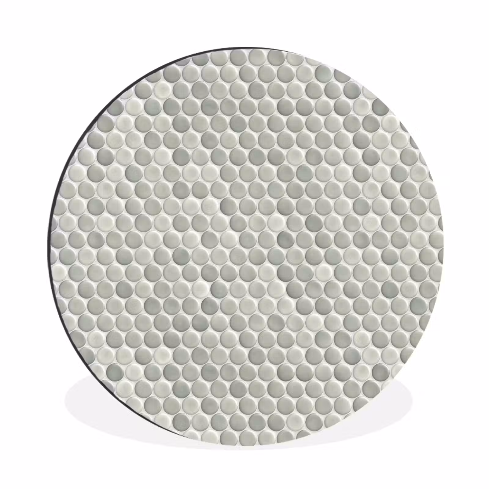 Wandcirkel - Aluminium - Penny - Mozaïek - Lichtgrijs — 1
