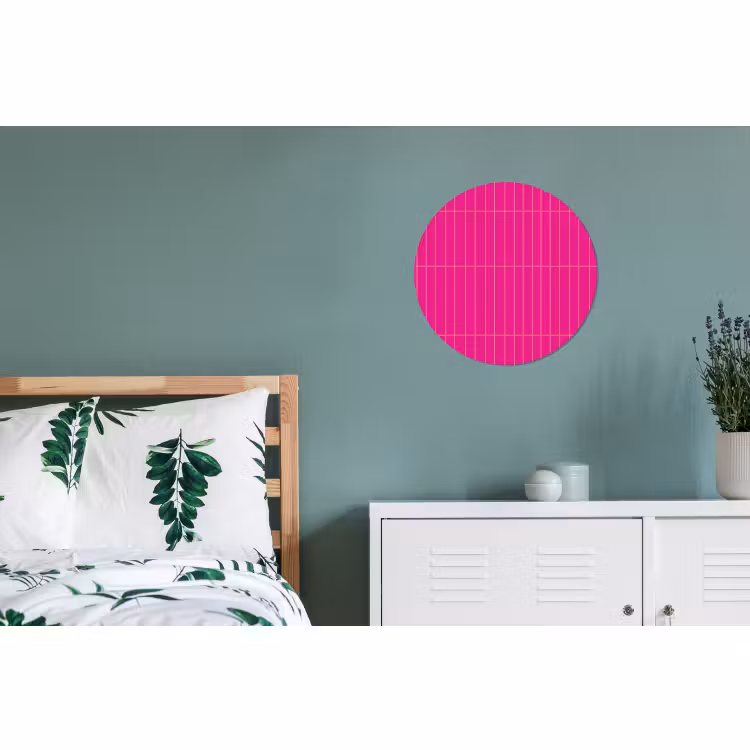 Wandcirkel - Aluminium - Patroon - Tegel - Magenta - Roze — 4